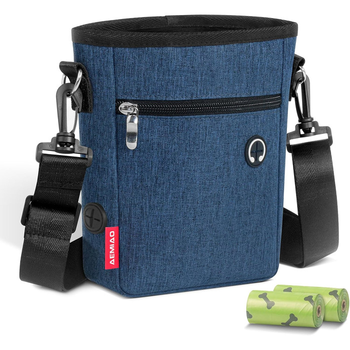 Фурнітура для собак з магнітною застібкою, 2025, практичний мішок для їжі, мішок для ласощів для собак з знімною внутрішньою кишенею | Диспенсер для відходів, блакитний