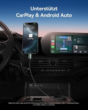 Кабель USB-C 240W, 2 шт. (2м) з LED-підсвіткою, нейлон, для iPhone, Samsung, Pixel, iPad, MacBook