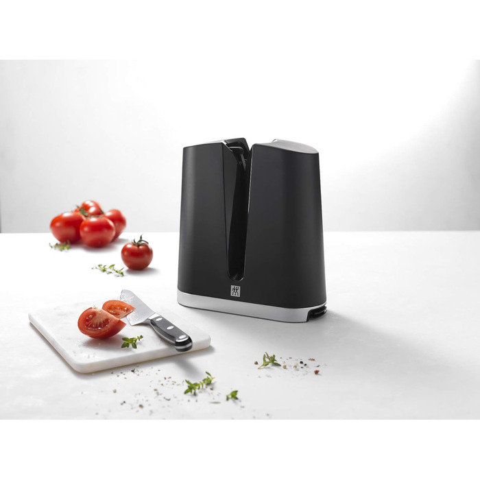 ZWILLING V-Edge — V-подібна точилка для ножів з керамічними каменями, для європейських та японських ножів, чорна