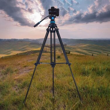Штатив відео SIRUI SH15: компактний штатив для відеозйомки з 360° поворотним вузлом, висота 155 см, вантажопідйомність 10 кг, для DSLR, Camcorder, відеокамер
