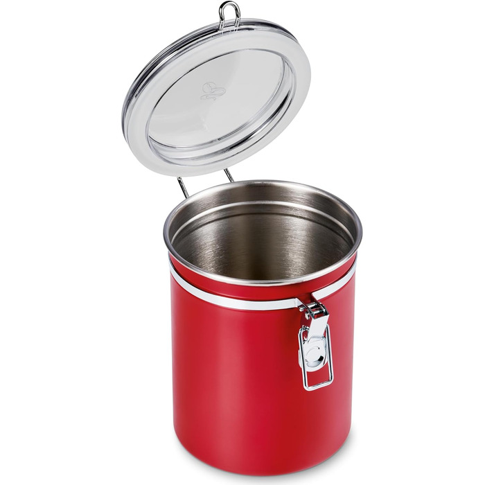 Кавова банка Tchibo Aromadose, 500г, нержавіюча сталь, червона