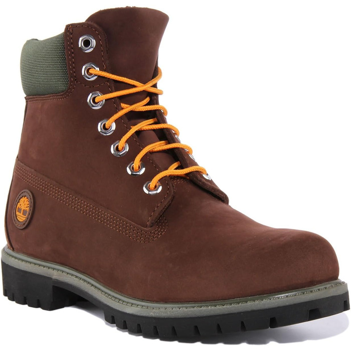 Черевики Timberland Premium 6 Inch з нубуку, темно-коричневого кольору, оранжеві, 41.5 EU