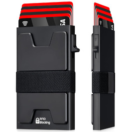 Чоловічий картхолдер LXMY з RFID захистом, алюмінієвий картхолдер на 12 карт та гроші, чорний