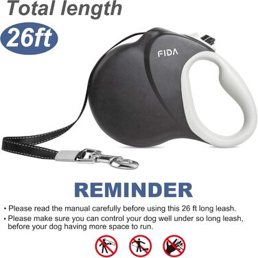 Рулетка для собак Fida, 4.8 м, до 11.8 кг, 360°, кавовий/коричневий