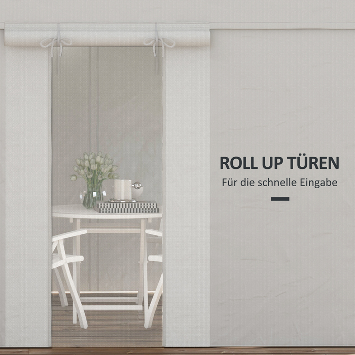 Outsunny Replacement Canopy Top Set for Gazebo, Waterproof with 2 Side Walls, Ideal for Garden Gazebo, White, Weather-Resistant & Durable