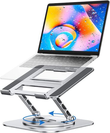 MCHOSE Adjustable Laptop Stand - Ergonomic Aluminum Laptop Riser for Desk - 360° Rotation - Compatible with MacBook Air & 10-17' Laptops
