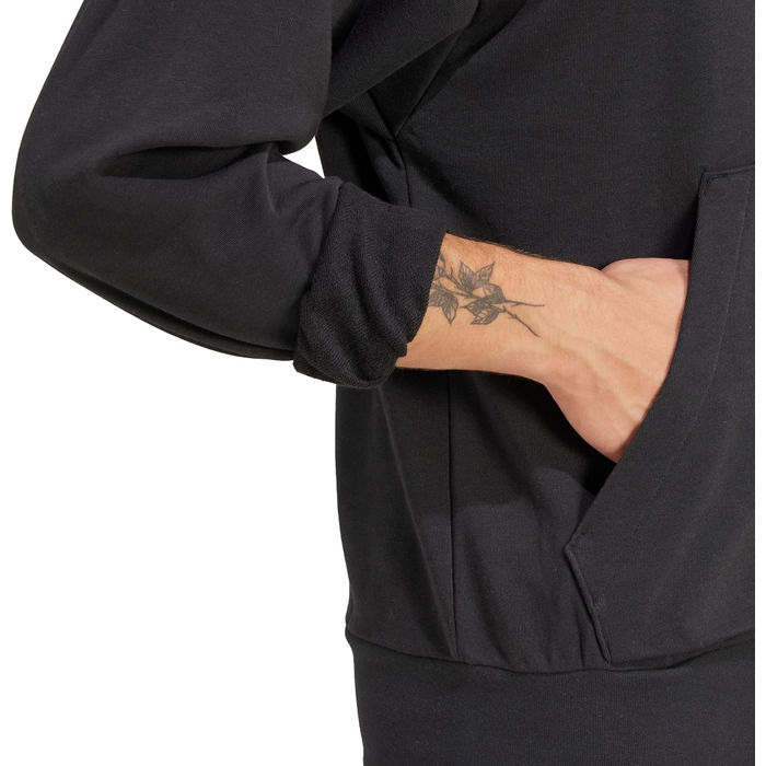 Чоловічий худі Adidas Essential Feelcozy з французьким трикотажем, чорний/білий, розмір XS
