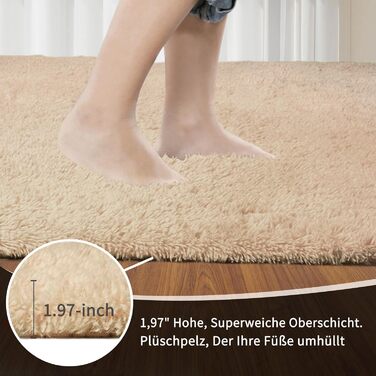 Килим Treeboy Hochflor, сірий, 80x160 см, для вітальні та спальні, антиковзаючий, м'який, плюшевий, машинного виробництва