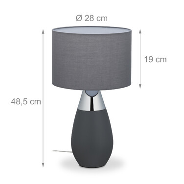 Приліжковий світильник Relaxdays Touch oval XL