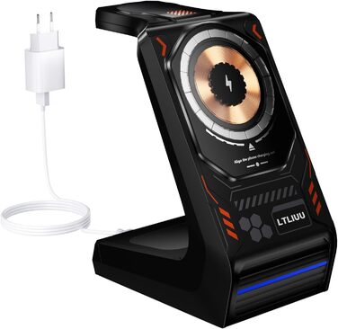 Станція бездротової зарядки 3-в-1 для Apple: iPhone, AirPods, Apple Watch (15W, MagSafe, чорний)