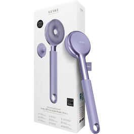 GESKE Sonic LED Full-Body Brush: Щітка для тіла з LED-підсвіткою та інтенсивним пілінгом | 9-в-1 | Електрична щітка для тіла | Глибоке очищення та масаж | SmartSonic Pulsations | М'які силіконові ніжки (Purple)
