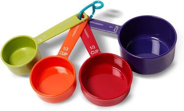 Farberware 9-Piece Color-Coded Plastic Measuring Cups and Spoons Set