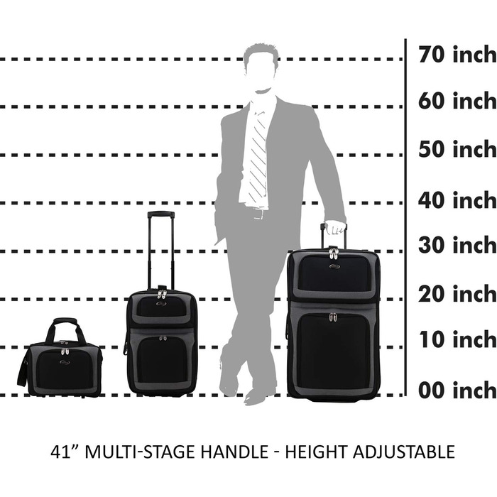Набір валіз U.S. Traveler New Yorker (4 шт) – червоний, легкий, м'який, розширюваний