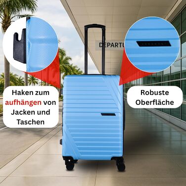 Валіза Cocoono Hartschalenkoffer велика, 95-104L, 8 коліс, 360°, ABS, TSA, телескопічна ручка, блакитна