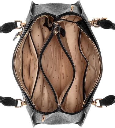 Сумка жіноча GUESS Noelle II Luxury Satchel з логотипом, чорна