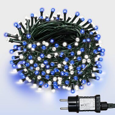 LED гірлянда WISD 13м, 200 LED, рожево-біла. Диммування, 12 режимів, таймер, EU штекер. Декор для ялинки, балкона, кімнати, саду.