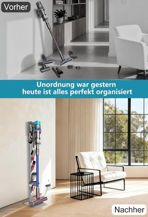 Підставка для пилососа Dyson Gen5, V15, V12, V11, V10, V8, V7, V6 з вуглецевої сталі, сірого кольору