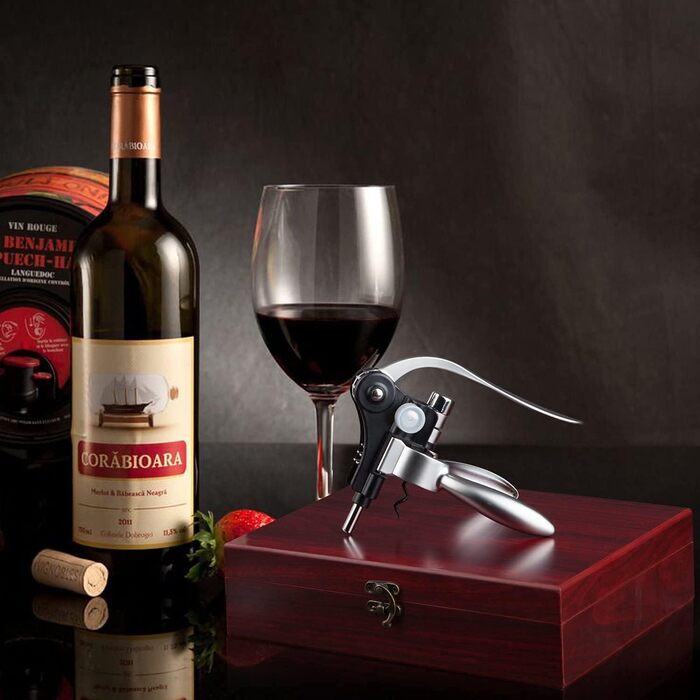 Corkscrew Wine Set, Wine Opener, Vacuum Pump Corkscrew Luxury Bottle Opener for Red Wine with Elegant Gift Box