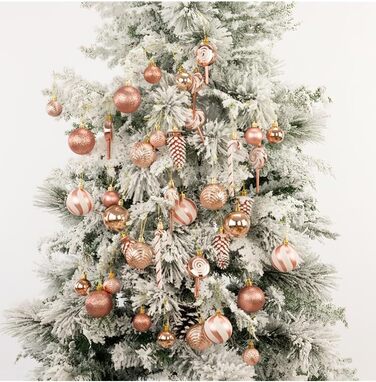 Набір прикрас для ялинки 40 шт. Рожево-золоті кульки для ялинки з пластику, міцні, святкові прикраси