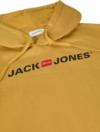 Чоловіче худі Jack & Jones JJMORTY Regular Fit з принтом, колір Mustard Gold (гірчичний)