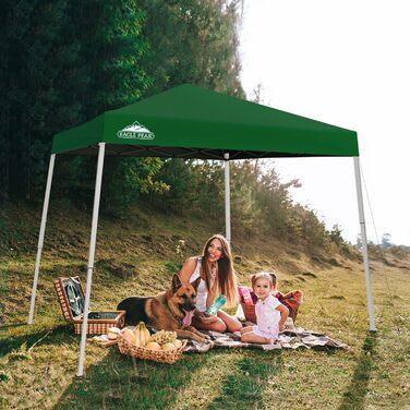 EAGLE PEAK 3 m x 3 m Pop-Up Tent with Sloping Legs (Green)