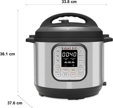 Instant Pot Duo 80 Electric Multi-Cooker 1200W, 7.6L, Stainless Steel - Pressure Cooker, Slow Cooker, Rice Cooker, Sauté Pan, Yogurt Maker, Steamer, and Sterilizer, Silver Duo 7.6 Liter