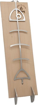 Fire World Stainless Steel Salmon Grill Plate - 180° Rotating Grill Accessory for Fire Pit & BBQ - Made in Germany