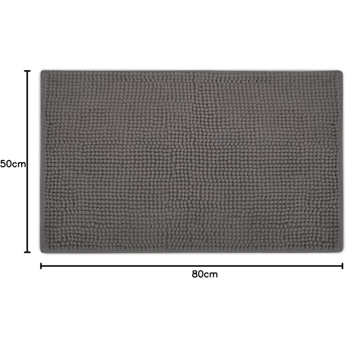 Килимок для ванної кімнати Beautissu BeauMare WR 50x80 см, антрацит, антиковзаючий, з плюшу