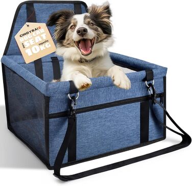 Автокрісло для собак: стабільне, дихаюче, знімне, для маленьких та середніх порід (Marineblau)