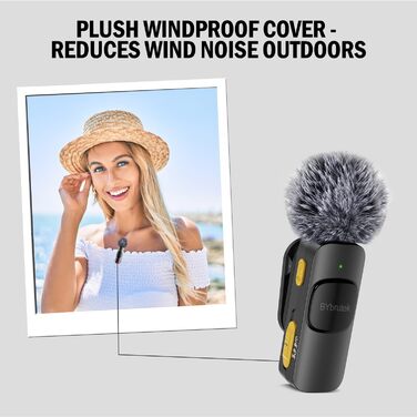 Бездротовий петличний мікрофон з 4 режимами запису для телефону, iPhone, Android та ПК – міні-мікрофон для відео, Vlog, TikTok, YouTube, стрімінгу та інтерв'ю L3