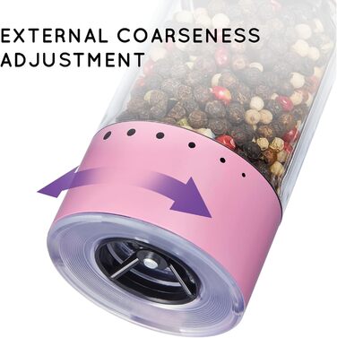 Електричні соляна та перечна млини 2 в 1 з LED-підсвічуванням та USB-C зарядкою, з нержавіючої сталі