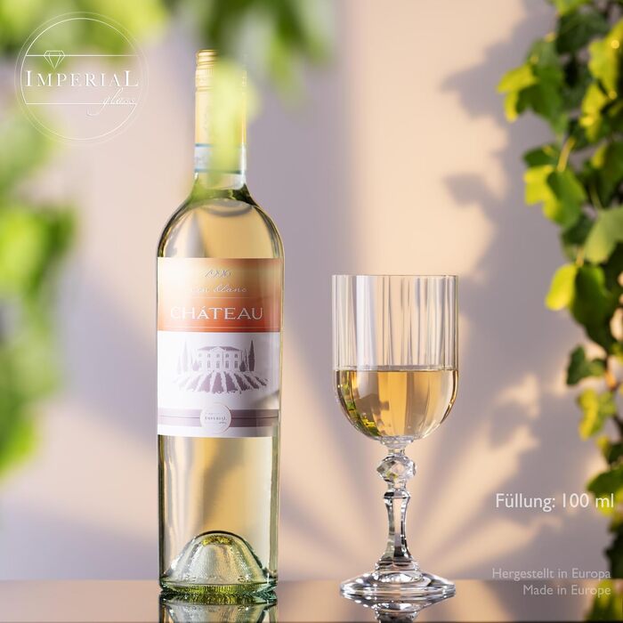 Набір келихів для білого вина 'Прага' 320мл, 6 шт. з кристалічного скла, Vintage, стійкі до миття в посудомийній машині