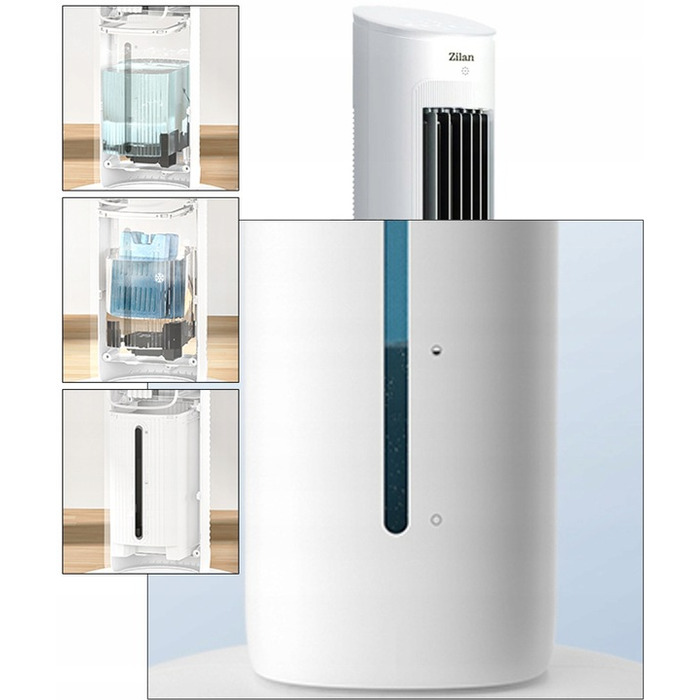 Колонний вентилятор Zilan TOWER FAN COOLER, білий