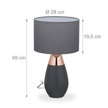 Relaxdays XL Nightstand Lamp with Touch Control