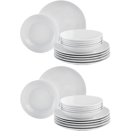 Сервіз столовий 24 штуки (на 12 осіб) - білий, порцеляна