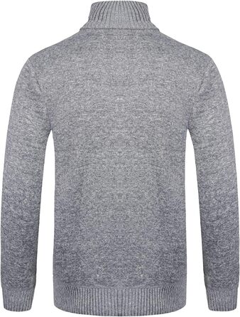 Чоловічий кардиган з флісовою підкладкою: стильна в'язана куртка-світшот на зиму (C-dark grey, C-grey, XXL)