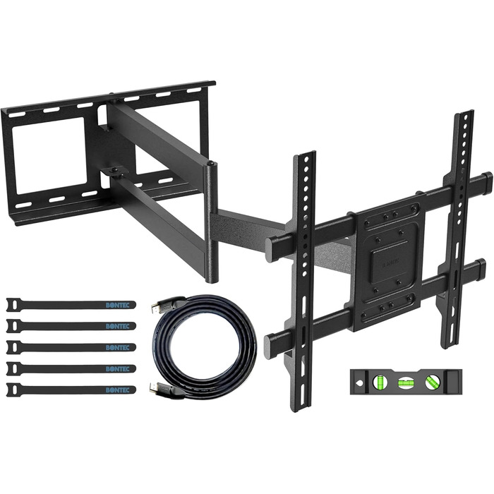 BONTEC Extra Long TV Wall Mount - 850mm Articulating Arm for 32-70 inch LCD/LED/OLED TVs - Up to 60kg, Tilt, Swivel & Rotate - VESA 400x400