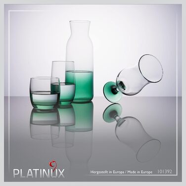 Бокали для коктейлів PLATINUX 400 мл (набір 6 шт) з ефектом омбре, зелені скляні келихи для вечірок та коктейлів Hurricane