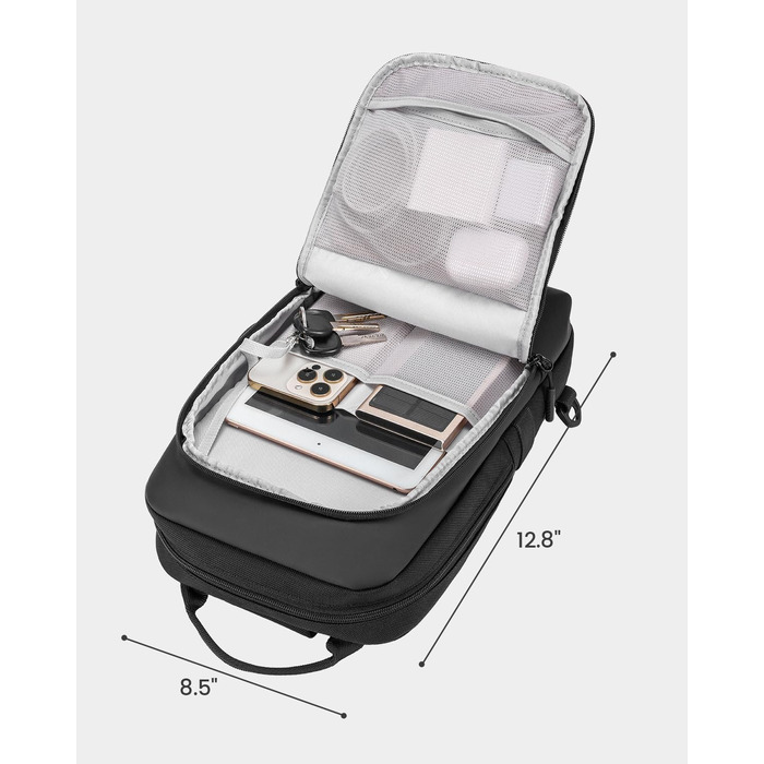 Чоловіча та жіноча сумка через плече Soulgo EDC, компактна, водонепроникна, для планшету 11 дюймів (iPad), чорна