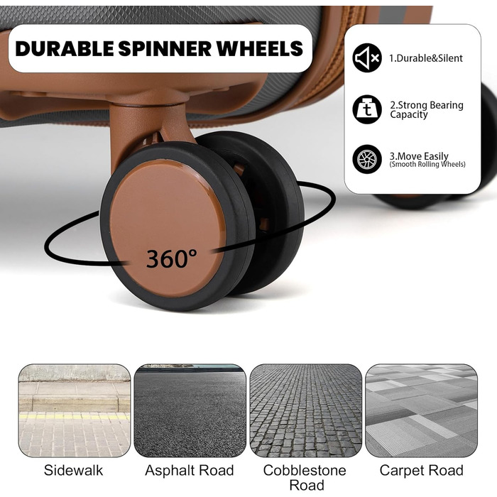 Чохол валіза British Traveller Hartschalenkoffer Groß, 74.5 x 49 x 30.5 см, сірий, з TSA-замком та 4 колесами для подорожей та бізнесу
