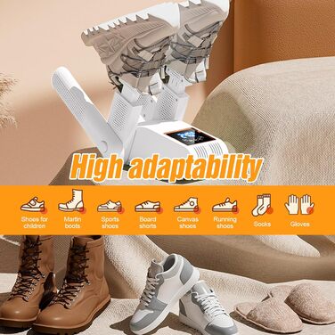 Електричний сушильник для взуття та рукавичок - швидке сушіння, підходить для взуття, рукавичок, шапок та лижних черевиків, білий