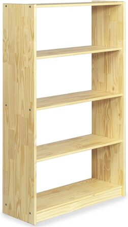IDIMEX 5-Tier Solid Pine Bookshelf - Natural Finish