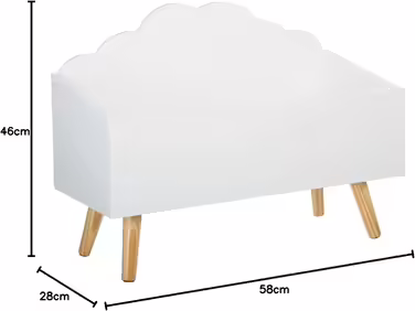 Atmosphera - Wolke Children's Chest - White. White L. 58 x W. 45 x H. 28 cm White