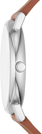 Годинник Skagen Signatur для чоловіків з кварцовим механізмом та шкіряним ремінцем (колір: коричневий та білий)