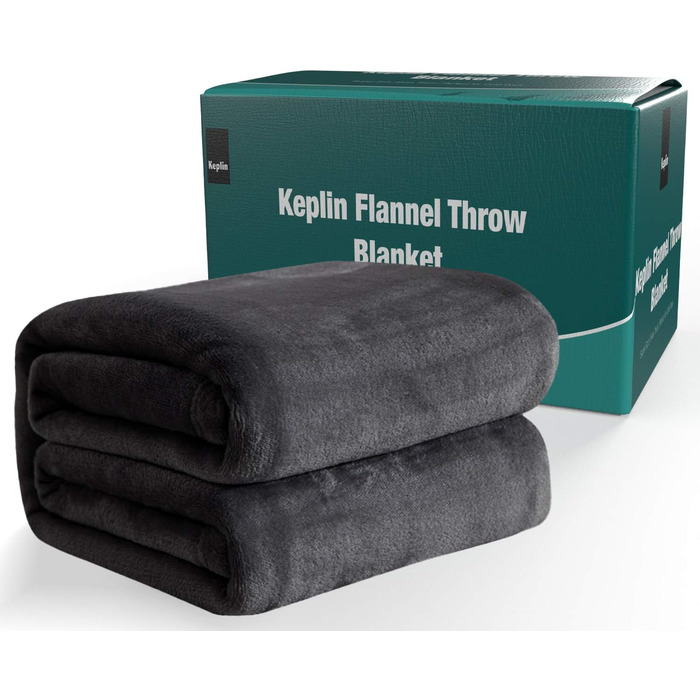 Плед KEPLIN Luxuriöse: великий, м'який, плюшевий, з мікрофібри, 150 x Queen, темно-сірий