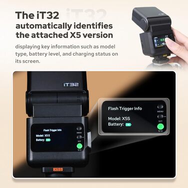 Спалах Godox iT32 TTL з X5 бездротовим випускачем та дифузором, GN18, 1/8000s
