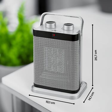 Електричний обігрівач Clatronic HL 3631 з PTC-керамічним нагрівачем, 2000W, 1500W, 7-ступінчатий регулятор, осциляція, енергозберігаючий