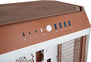 Корпус для ПК Thermaltake The Tower 600 Mocha Mousse, вертикальний Mid Tower, підтримка E-ATX/ATX, загартоване скло, підтримка радіатора 420 мм, Hidden Connector
