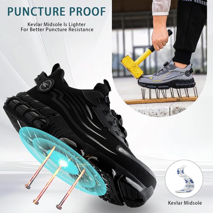 Черевики робочі чоловічі та жіночі S3 Explorer 3.0. Легкі, дихаючі, зі сталевим підноском. Розмір 48 EU, колір чорний