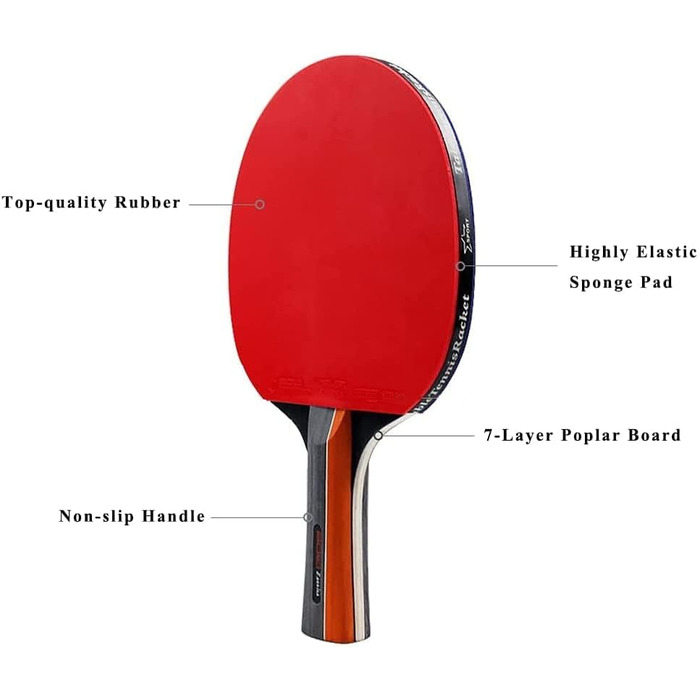 Набір для настільного тенісу Symagalbst 6-в-1: 2 ракетки, 3 м'ячі, чохол. Ідеально для початківців та професіоналів